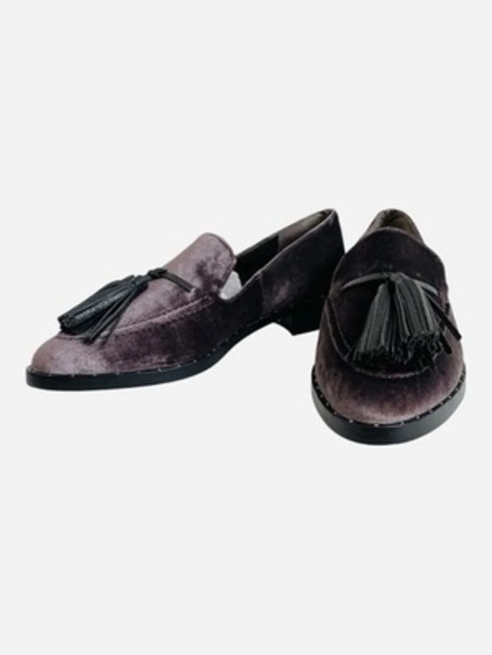 Vince Camuto Geralin Velvet Tassel Loafers Women's 6/36 Grayish Purple NIB